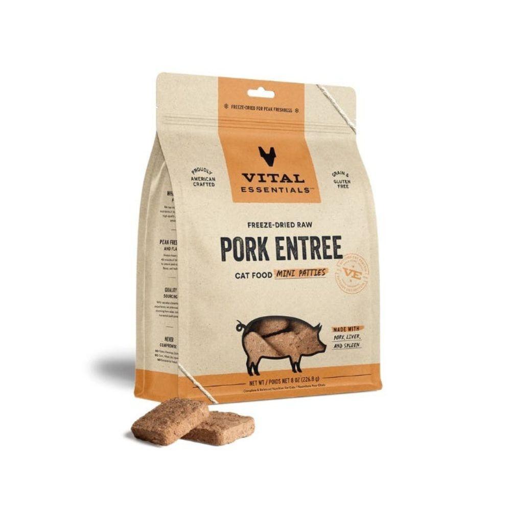 Vital Essentials Freeze-Dried Raw Pork Entrée for Cats - Mini Patties
