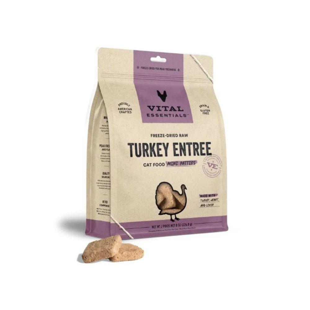 Vital Essentials Freeze-Dried Raw Turkey Entrée for Cats - Mini Patties