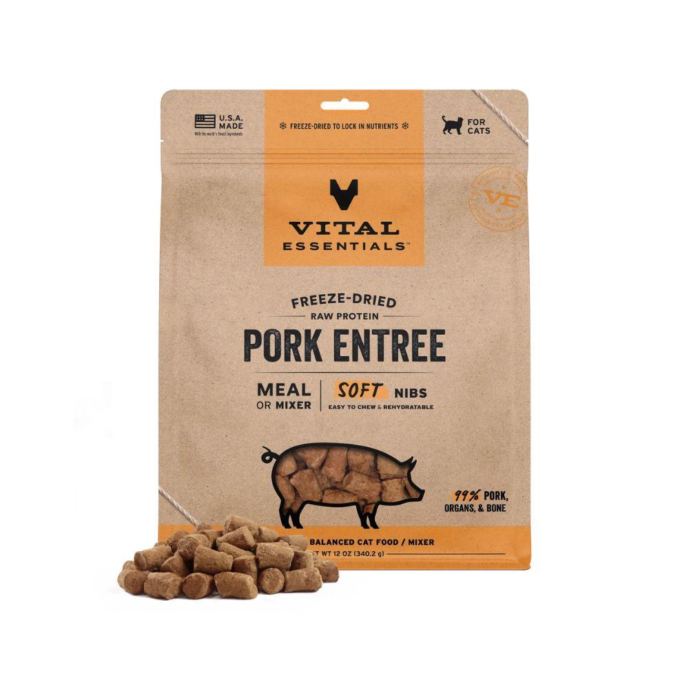Vital Essentials Freeze-Dired Raw Pork Soft Nibs For Cats