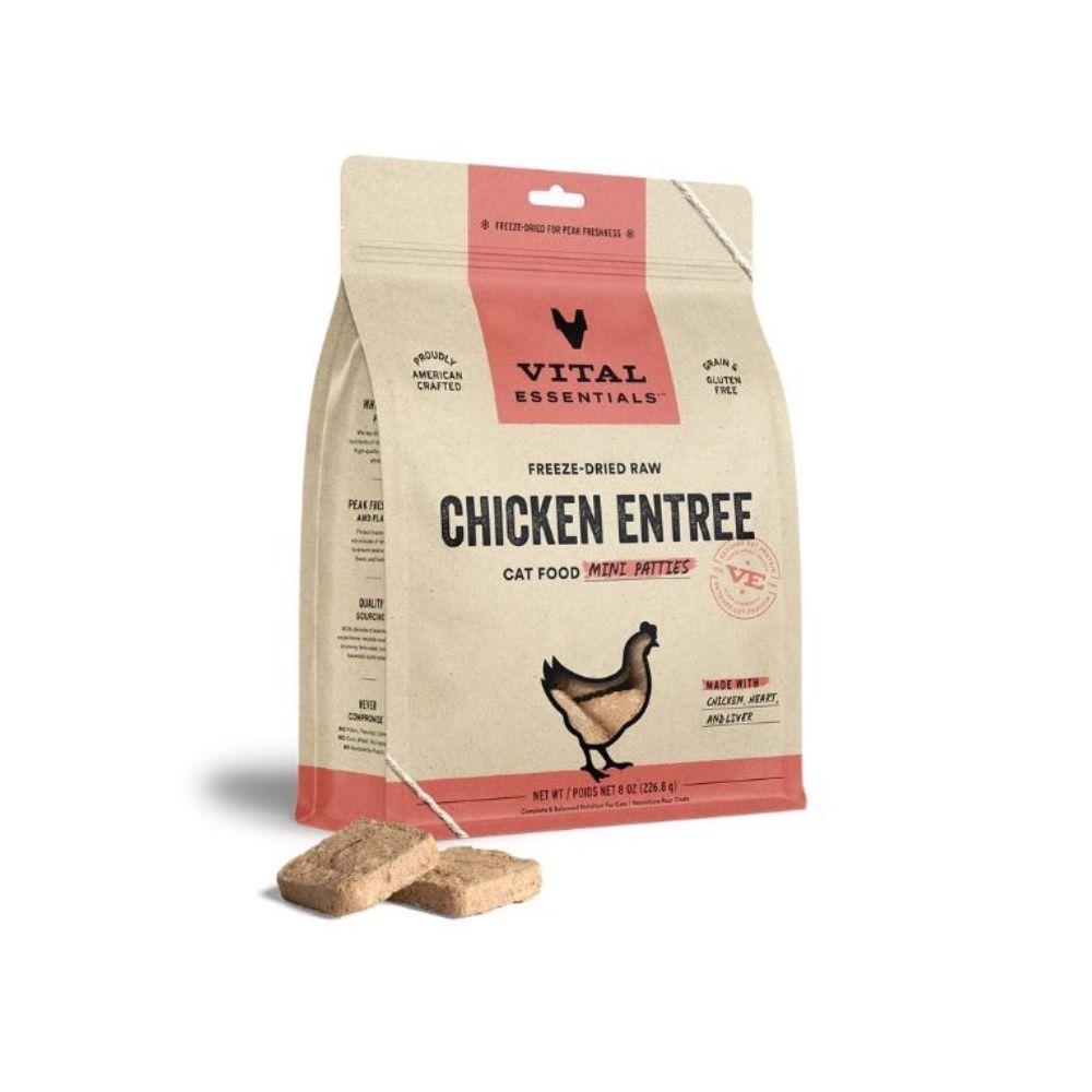 Vital Essentials Freeze-Dried Raw Chicken Entrée for Cats - Mini Patties