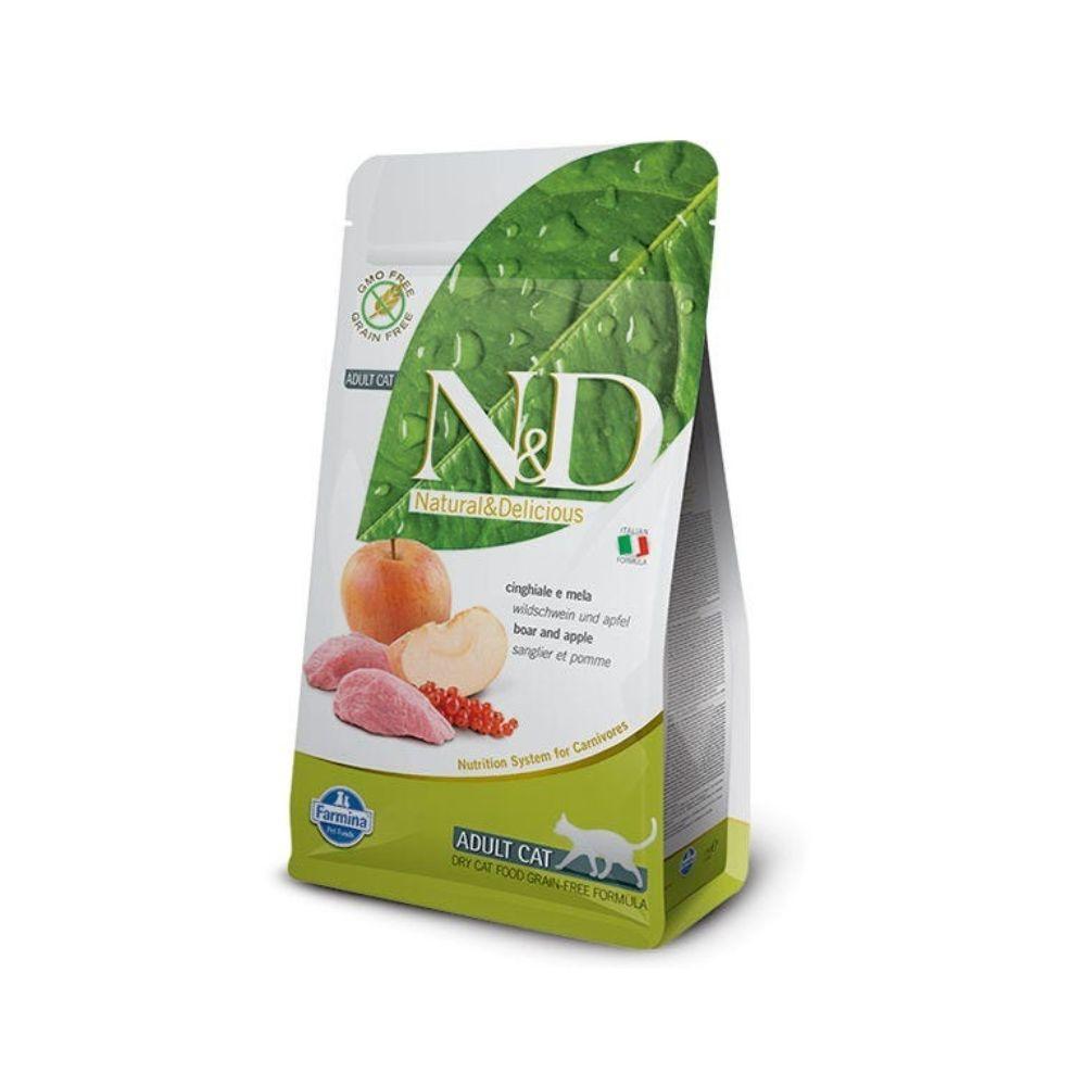 Farmina N&D Grain Free Feline Adult Cat Food Formula - Boar and Apple