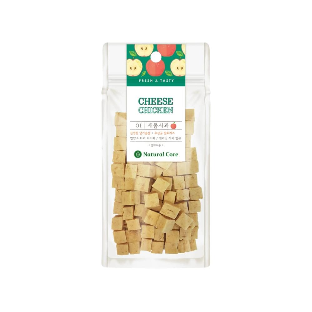 Natural Core 鸡肉和苹果奶酪块狗零食 - 80g