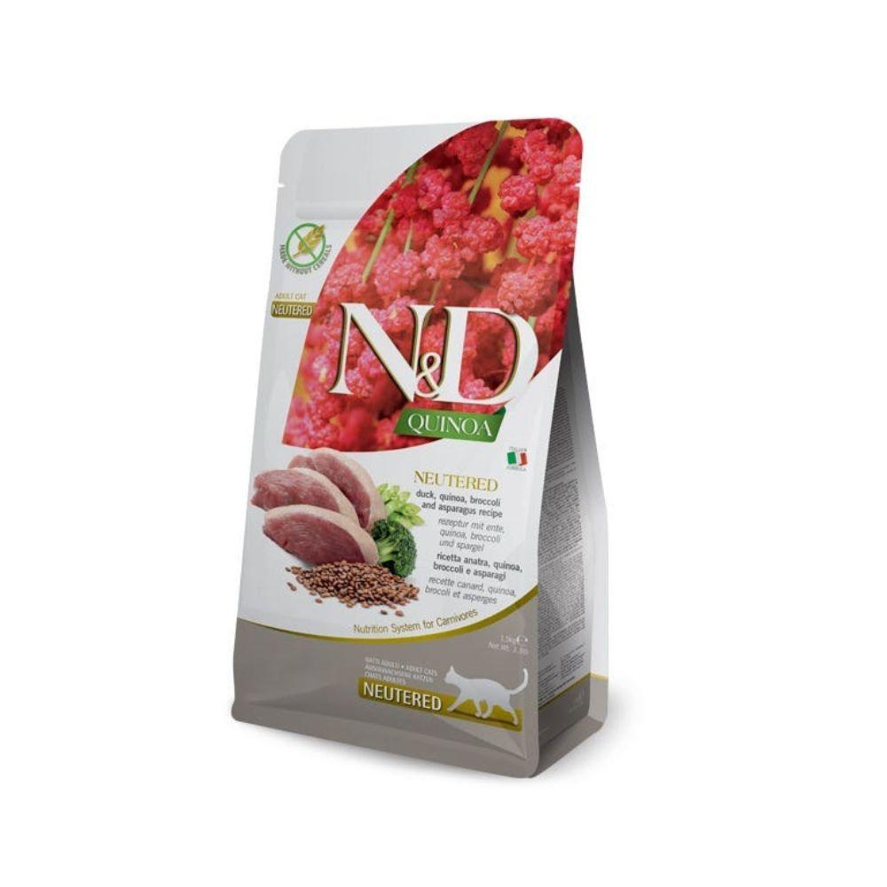 Farmina N&D Quinoa Functional Feline Adult Neutered Cat Food - Duck, Quinoa, Broccoli and Asparagus