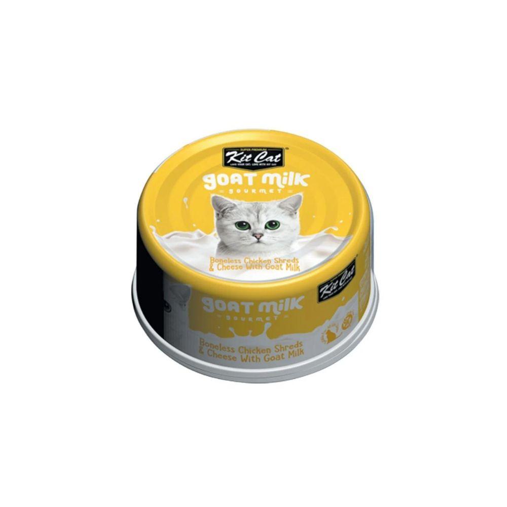 Kit Cat Goat Milk Wet Cat Food - Boneless Chicken Shreds & Cheese