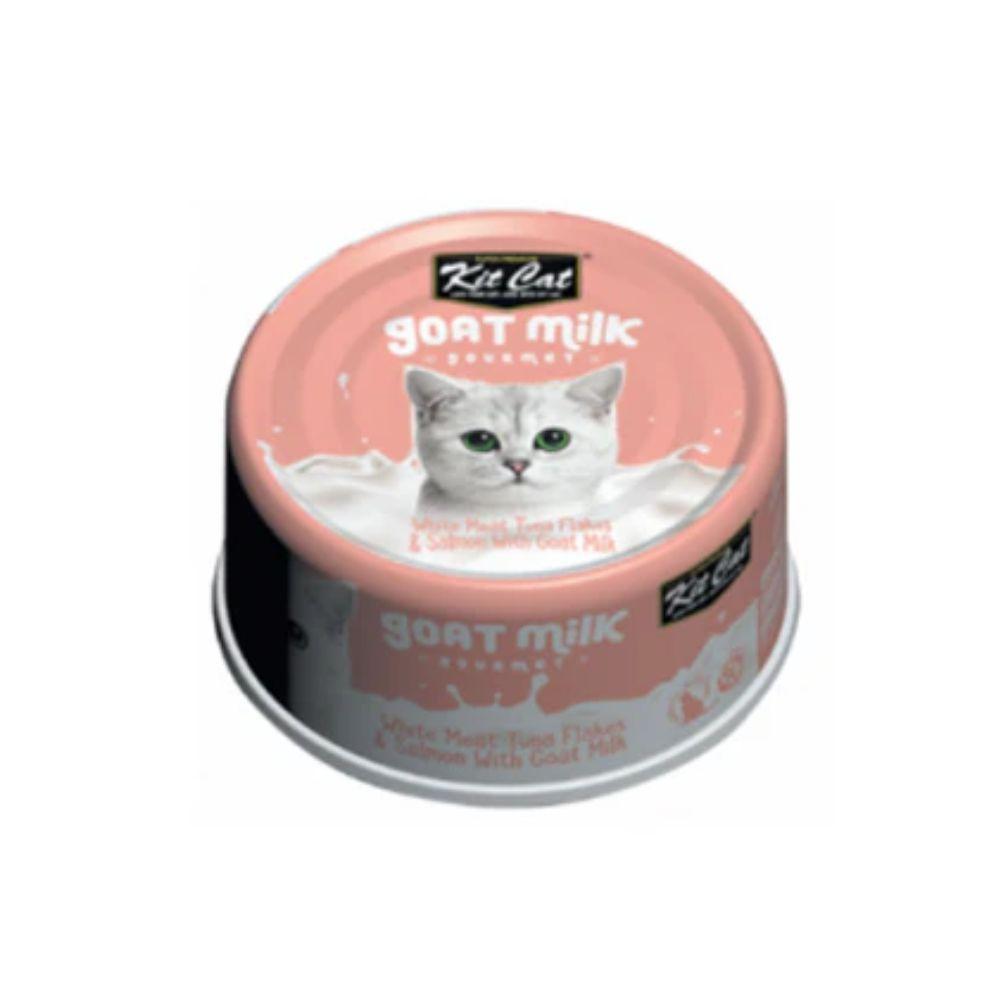 Kit Cat Goat Milk Wet Cat Food - White Meat Tuna Flakes & Salmon