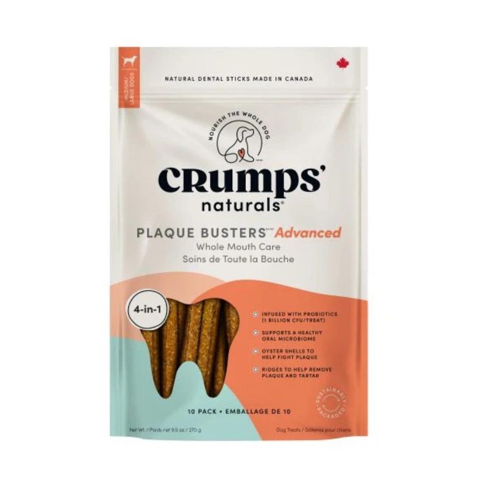Crumps' Natural Plaque Busters Advanced Whole Mouth Dental Sticks With Probiotics - Dog Dental Chew