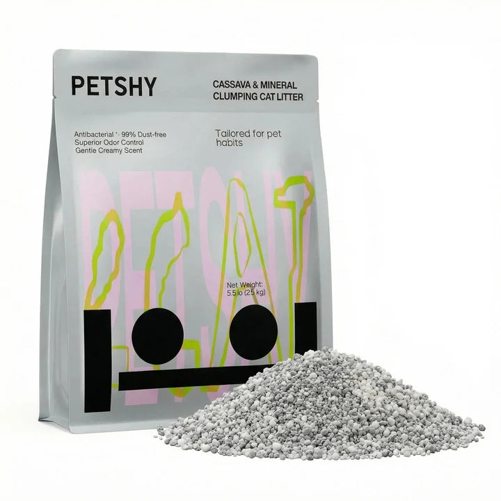 PETSHY Cassava & Mineral Clumping Cat Litter - 2.5kg/bag