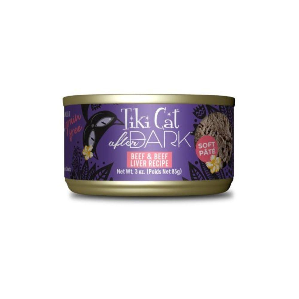 Tiki Cat After Dark Grain Free Soft Pate Beef & Beef Liver Recipe Cat Wet Food