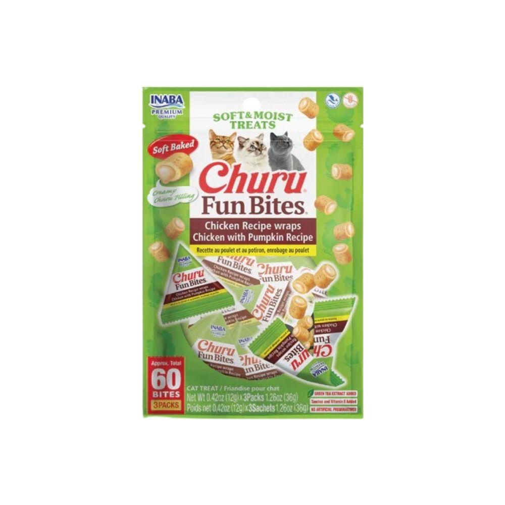 Inaba Churu Fun Bites Cat Treat - Chicken Recipe wraps Chicken with Pumpkin Recipe