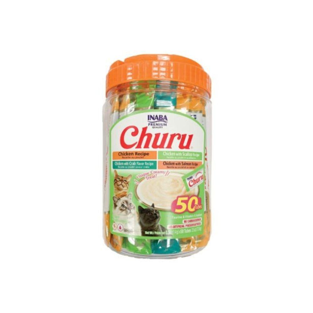 Inaba Churu Purées Cat Treat - 50 ct Chicken & Seafood Variety Jar