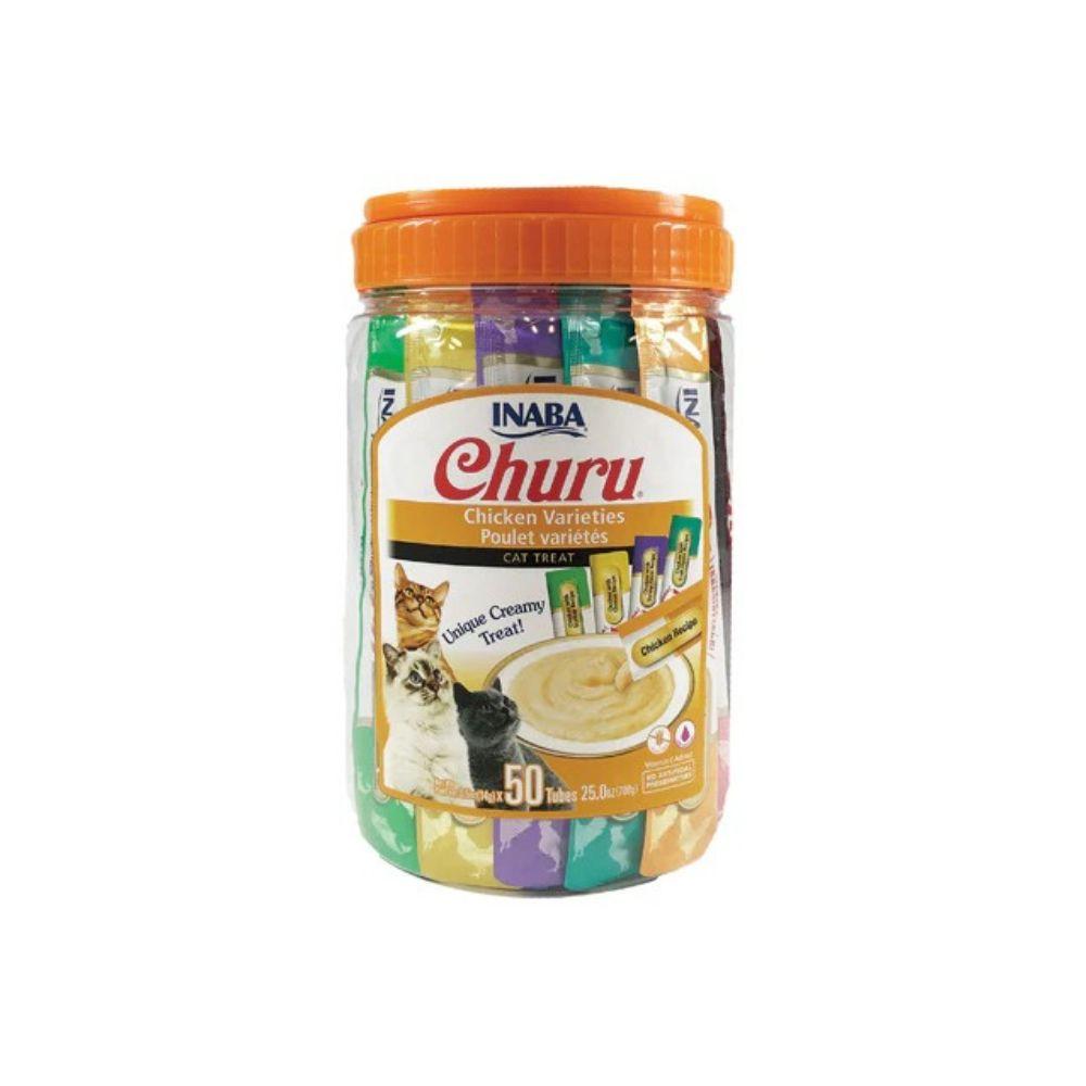 Inaba Churu Purées Cat Treat - 50 ct Chicken Variety Jar