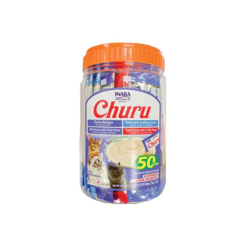 Inaba Churu Purées Cat Treat - 50 ct Tuna & Seafood Variety Jar