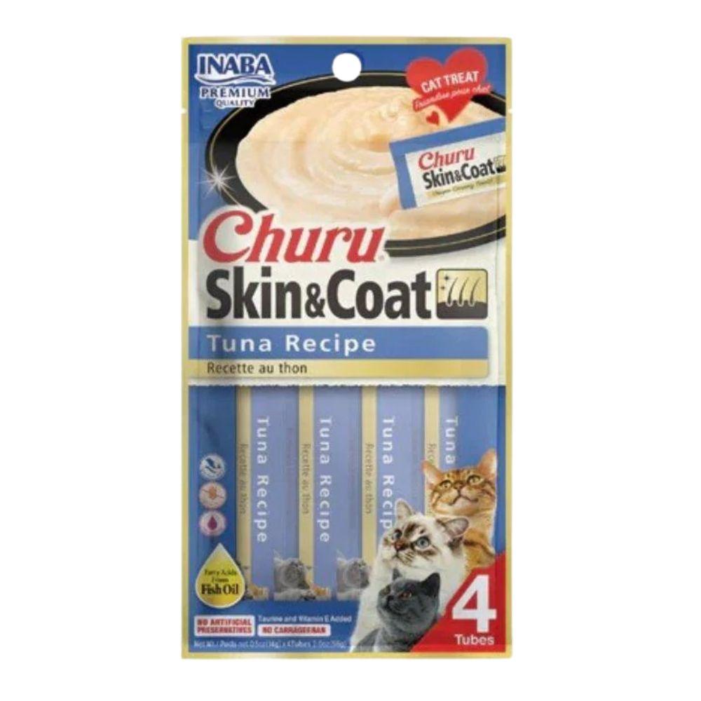 伊纳宝Inaba 美毛亮肤功能性猫咪汤条啾噜酱 金枪鱼配方 一袋内含4支