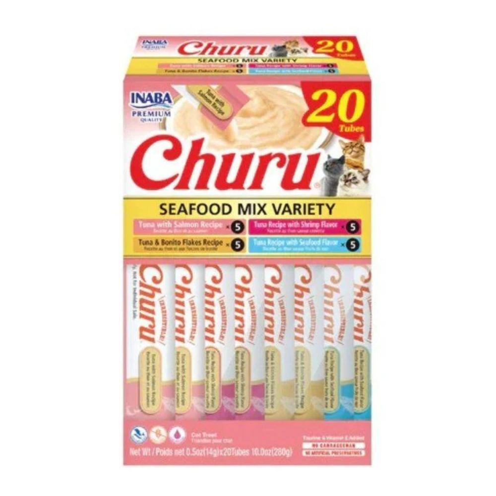 伊纳宝Inaba 超值综合猫咪汤条 海鲜混合口味 一盒20根入