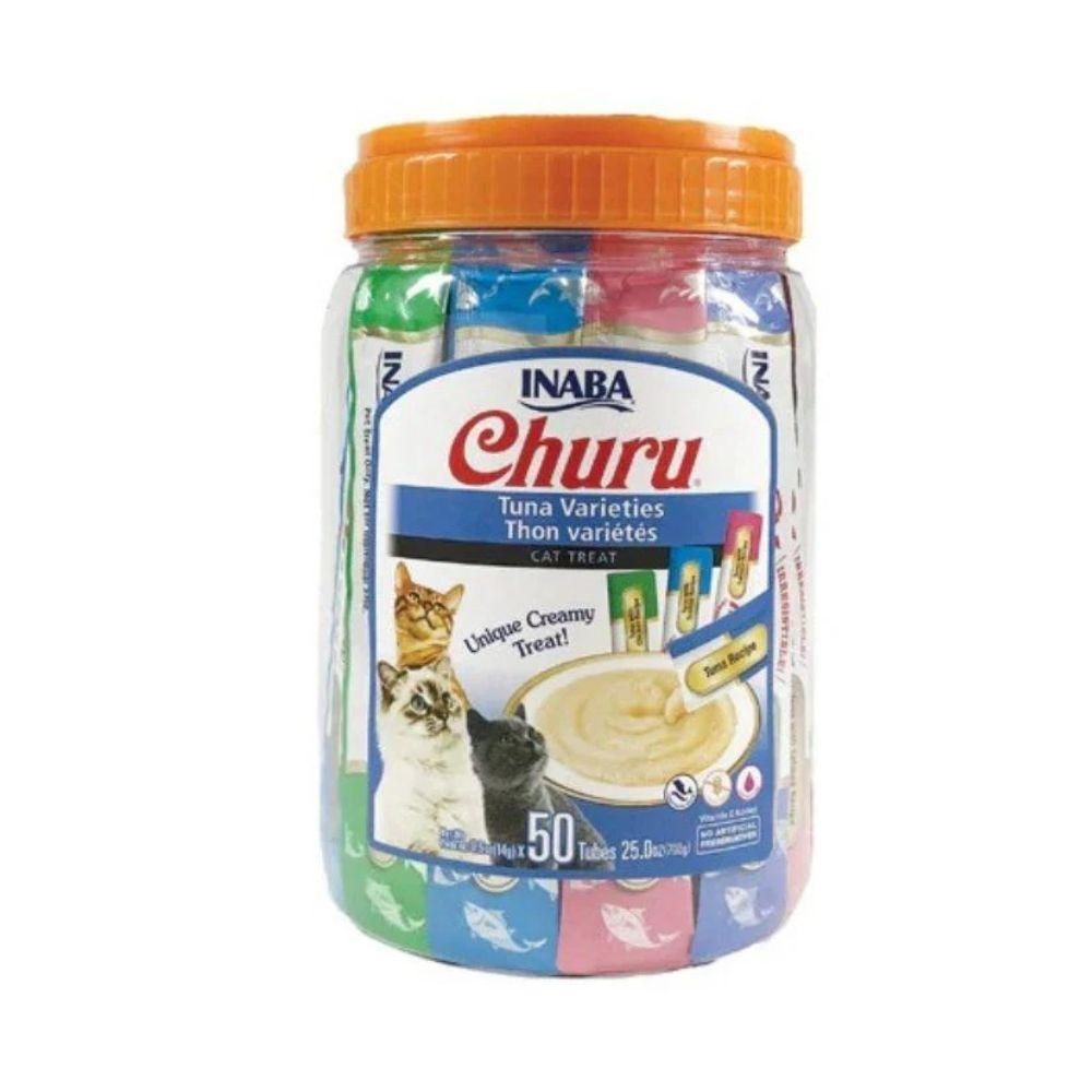 伊纳宝Inaba 超值综合猫咪汤条桶 吞拿鱼混合口味 一桶50根入