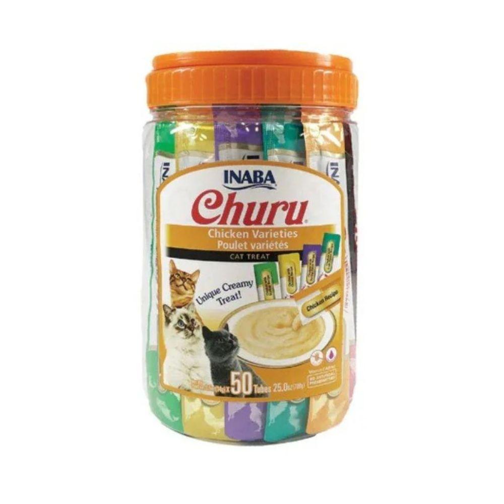 伊纳宝Inaba 超值综合猫咪汤条桶 鸡肉混合口味 一桶50根入