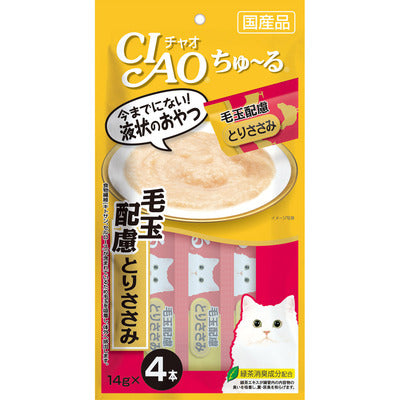 日本Ciao 日本产功能性猫条 鸡肉排毛配方 一袋4根入