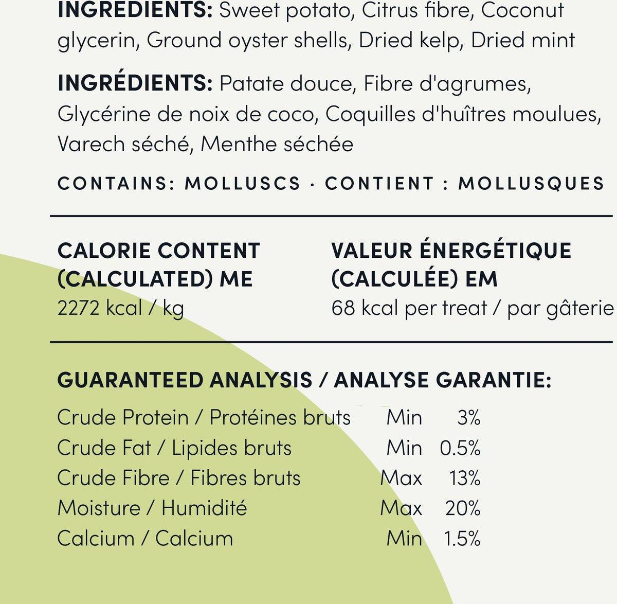 Crumps 狗狗洁牙🦷去牙结石磨牙咬咬棒 升级双倍薄荷海藻口味 清新口气 10根一袋 - Maokidspet