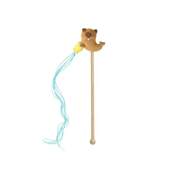 Purlab Groundhog Cat Teaser Wand with Catnip