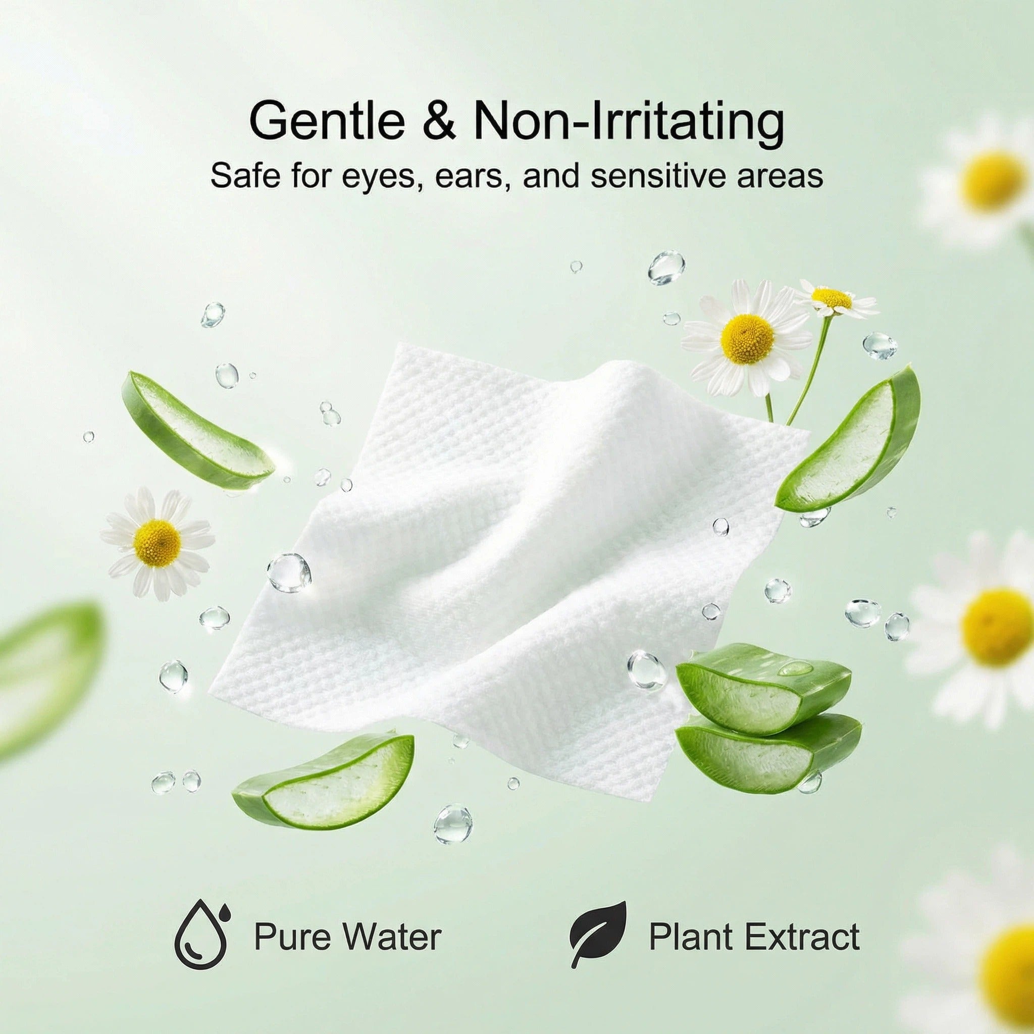 Petshy Gentle Hypoallergenic Wipes for Dogs & Cats - Unscented (80 Wipes)