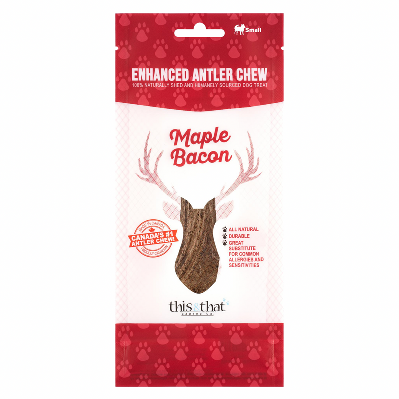 This & That Enhanced Antler Dog Chew Treat - Maple Bacon