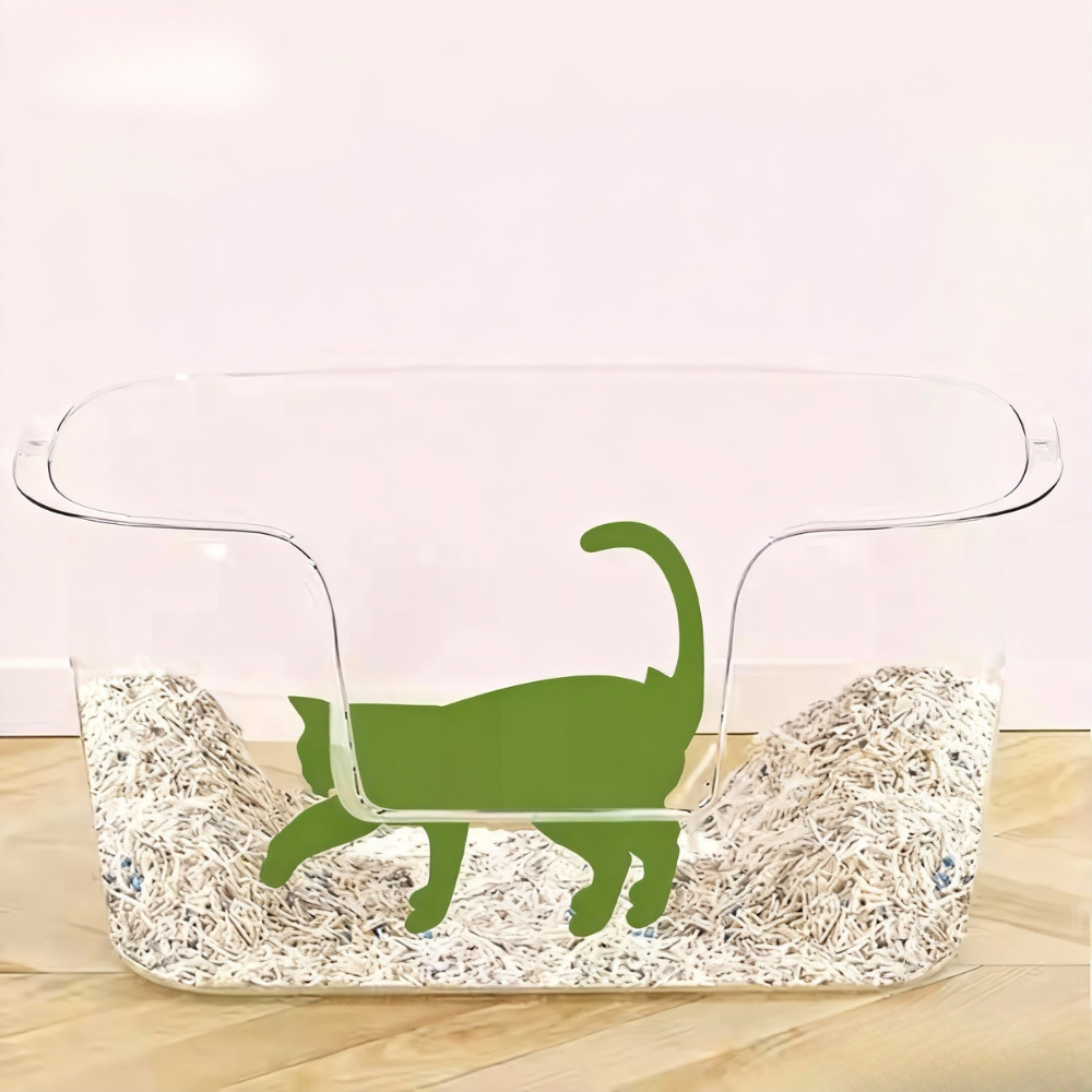 Wink Honey Cat Litter Box with High Sides & Litter Mat & Scoop & Trash Bin