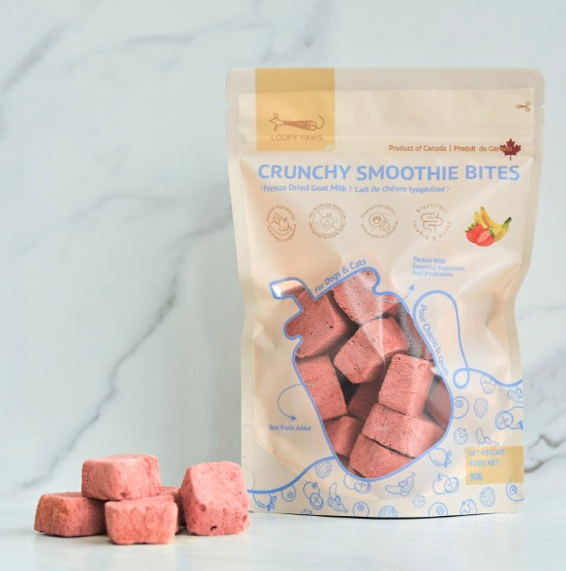 Loopypaws Crunchy Smoothie Bites - Strawberry & Banana - 30g