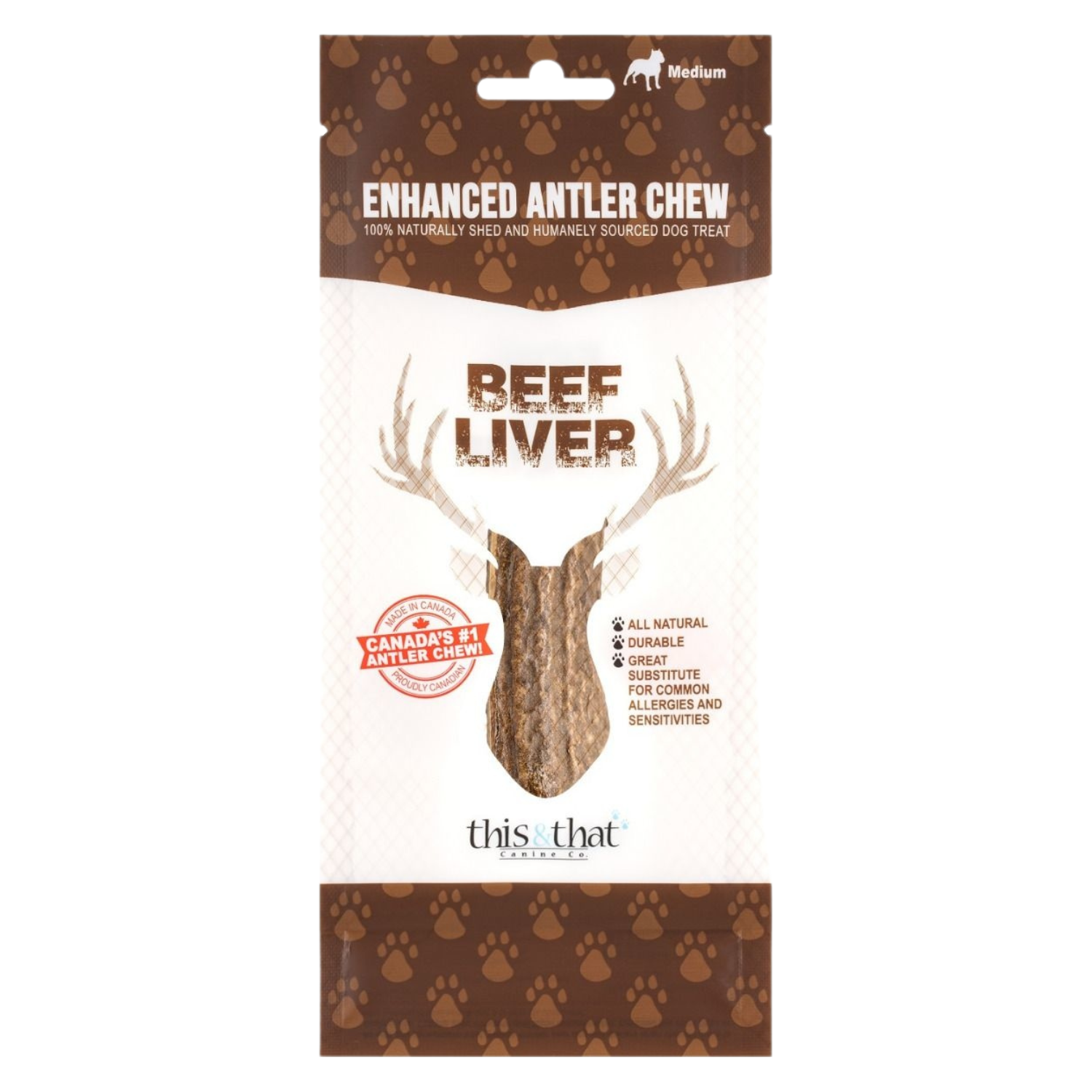 This & That Enhanced Antler Dog Chew Treat - Beef Liver