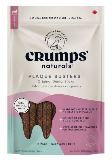 Crumps' Natural Plaque Busters Original - Dog Dental Chews - 18pc 3.5in 255g