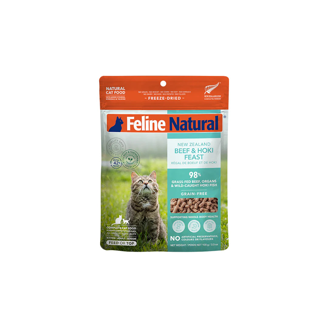 Feline Natural Raw Freeze-Dried Beef & Hoki Feast