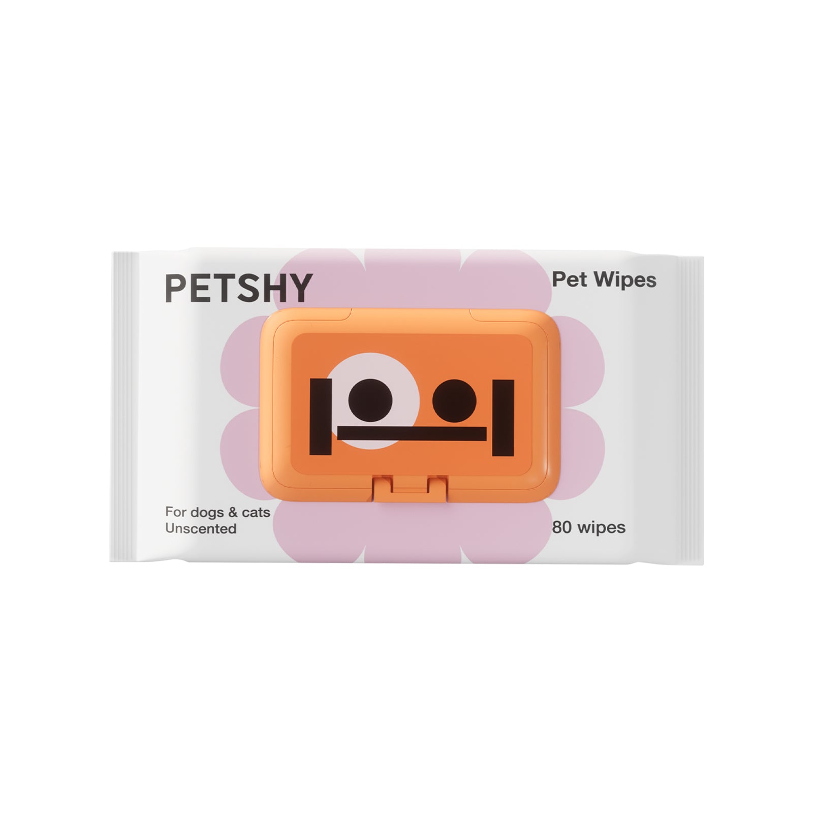 Petshy Gentle Hypoallergenic Wipes for Dogs & Cats - Unscented (80 Wipes)