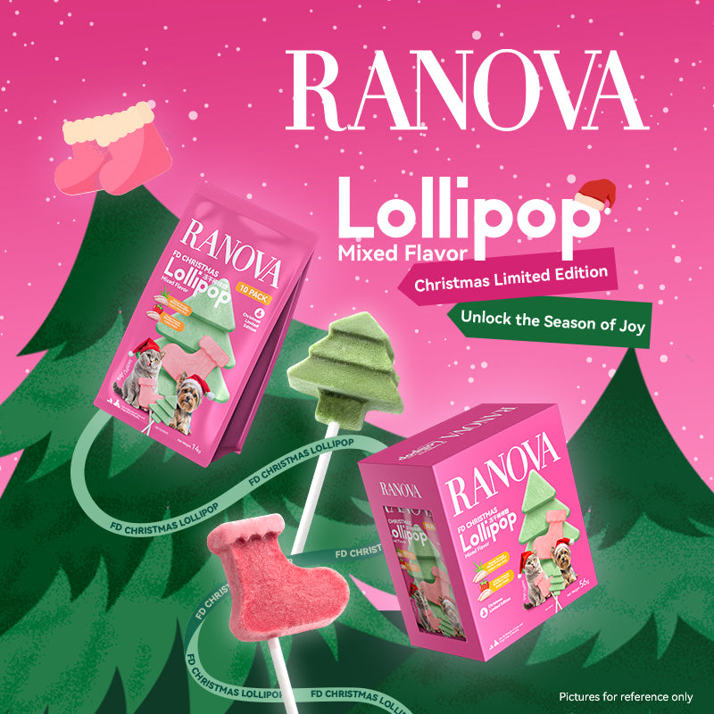 Ranova Xmas Freeze Dried Lollipops For Cat & Dog - 10pcs