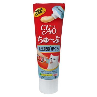 Inaba CIAO 金枪鱼和益生菌毛球控制膏猫零食