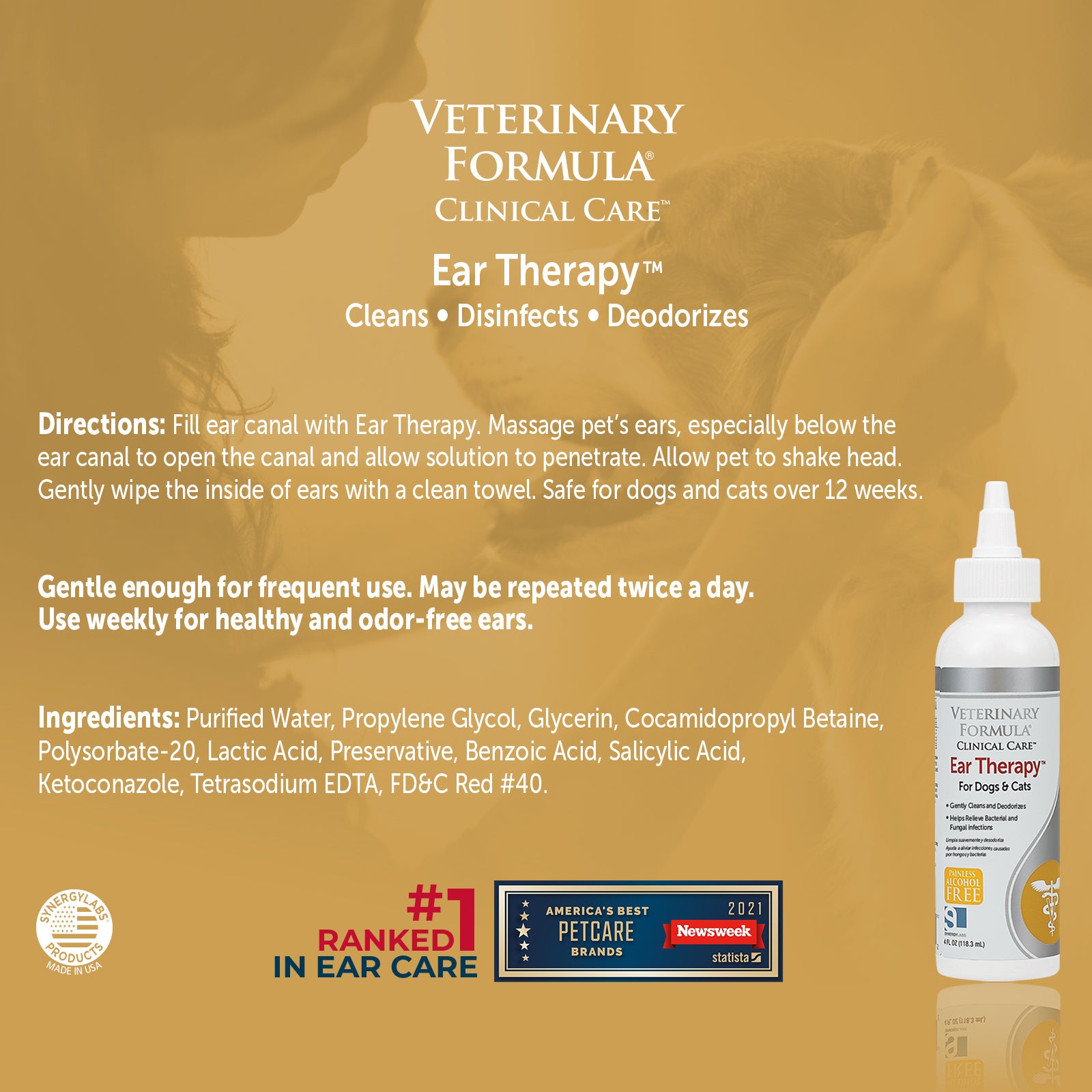 Synergy Labs Veterinary Formula Ear Therapy - 4oz - Maokids Pet