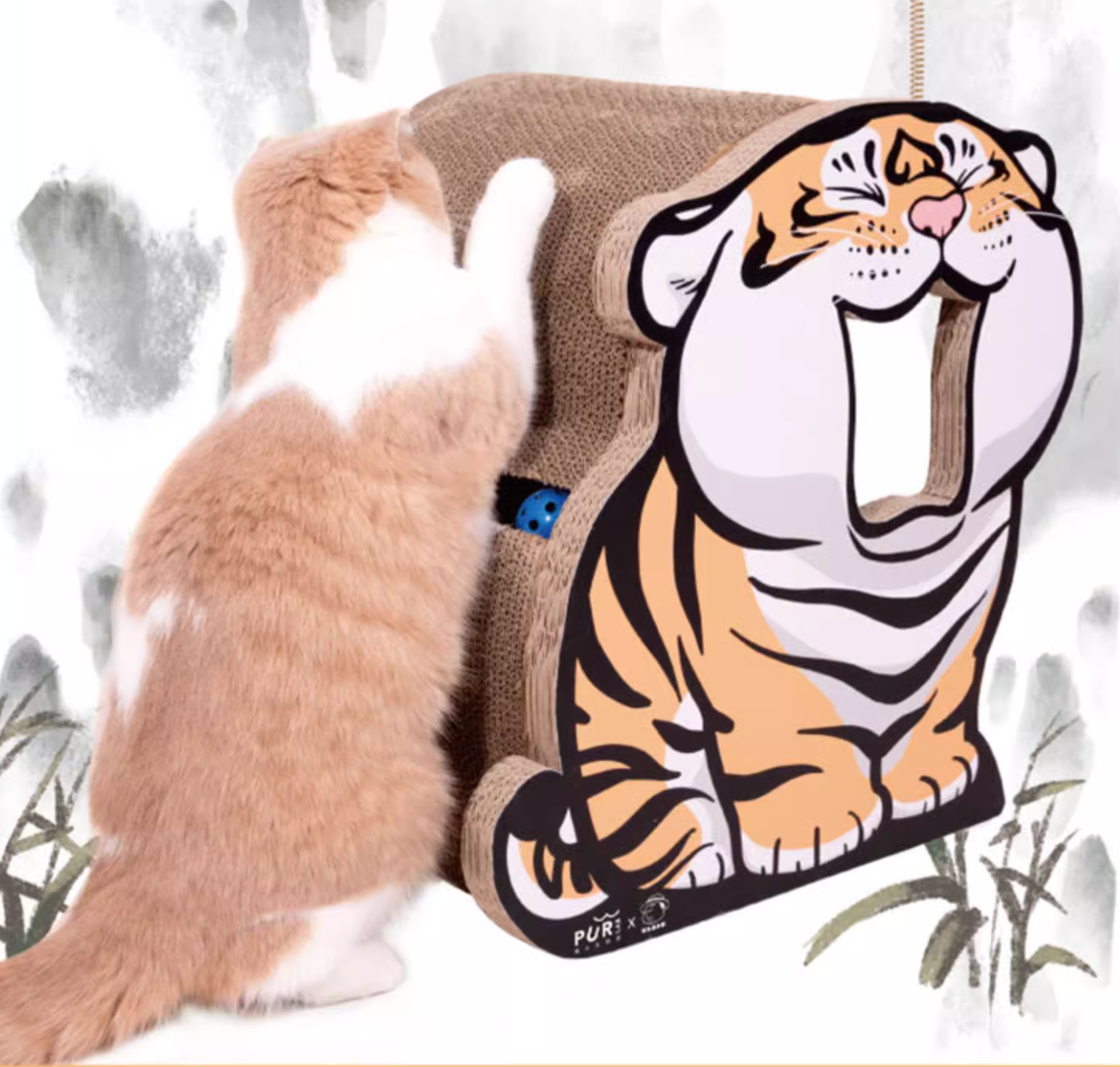 Purlab Tiger Style Cute Cat Scratcher