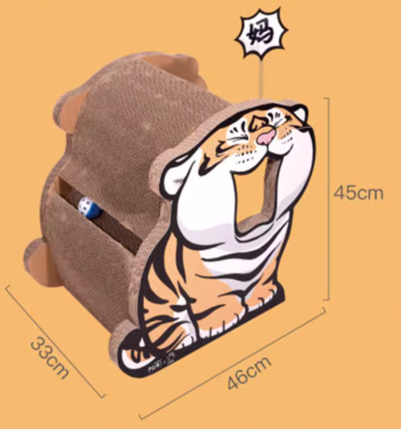 Purlab Tiger Style Cute Cat Scratcher