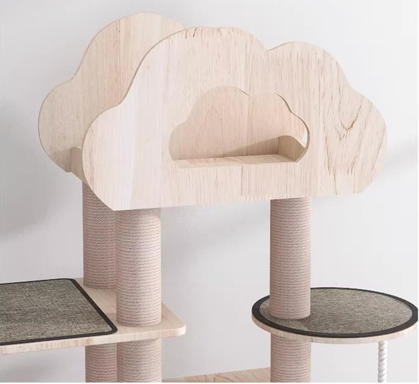 MengZhu Solid Wood Large Cloudy Cat Tree