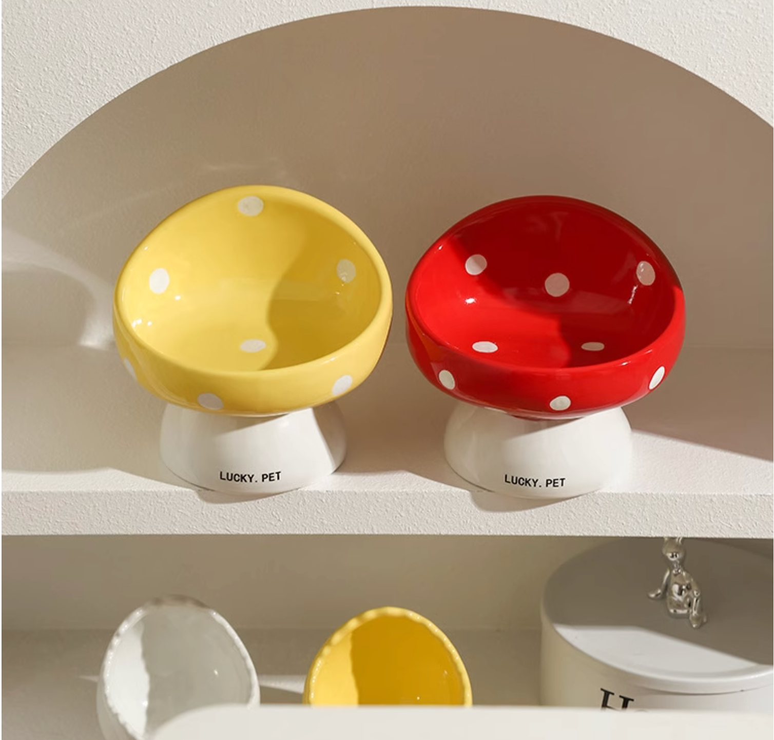 Lucky Pet Mushroom Shape Ceramic Pet Bowl