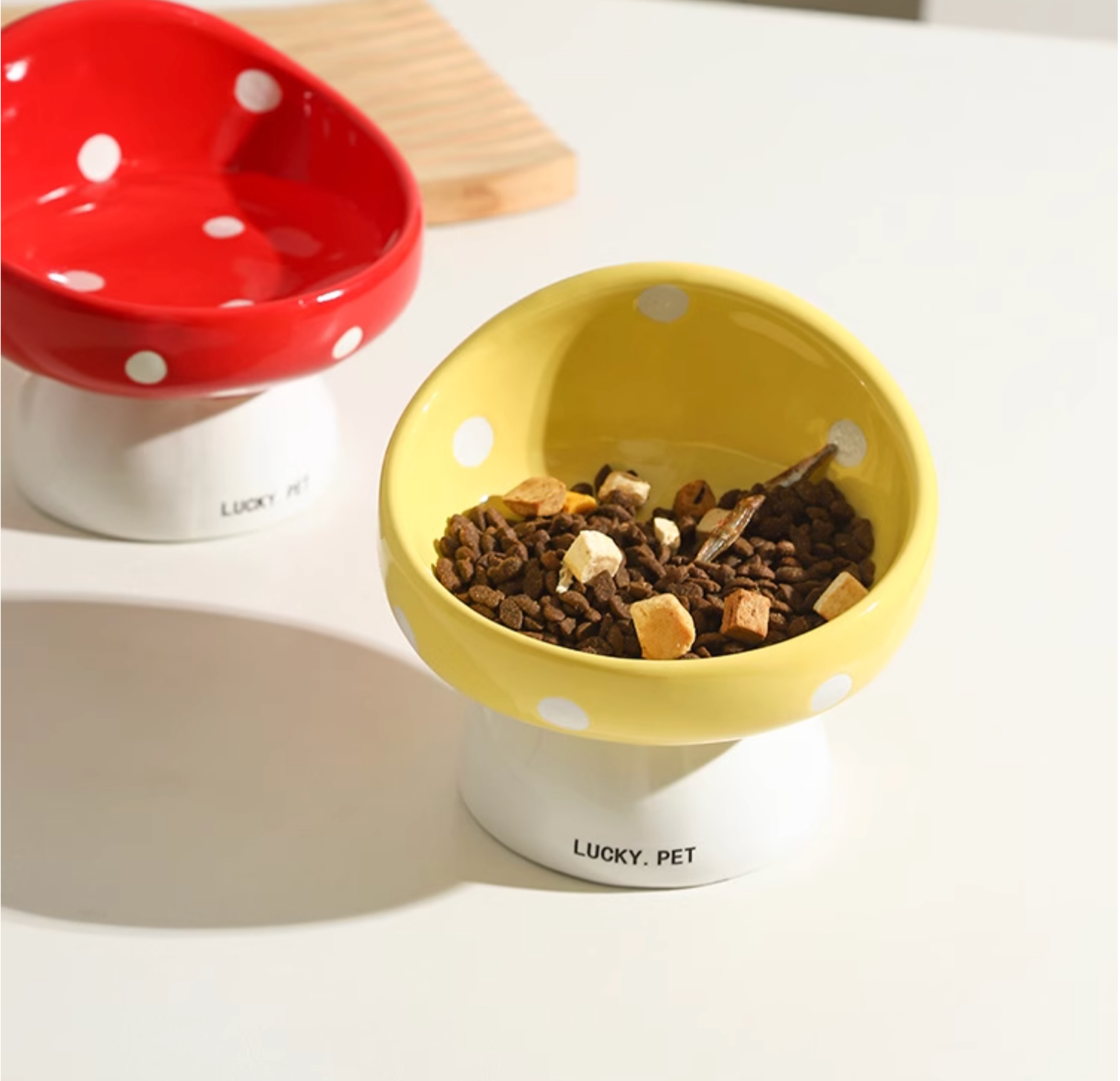 Lucky Pet Mushroom Shape Ceramic Pet Bowl