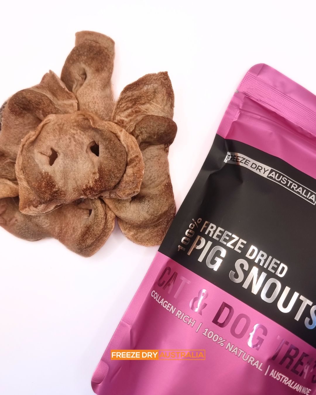 Freeze-Dry Australia's Pig Snouts Treats For Dog & Cat - 100g