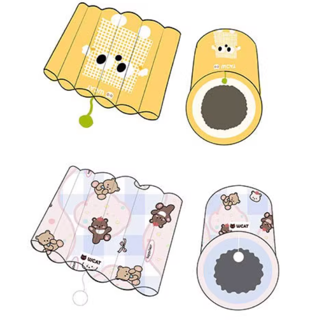 神经猫 宠物猫窝隧道窝 玩睡一体秋冬加厚款猫床猫咪垫子 卡通大眼睛猫隧道 两色可选