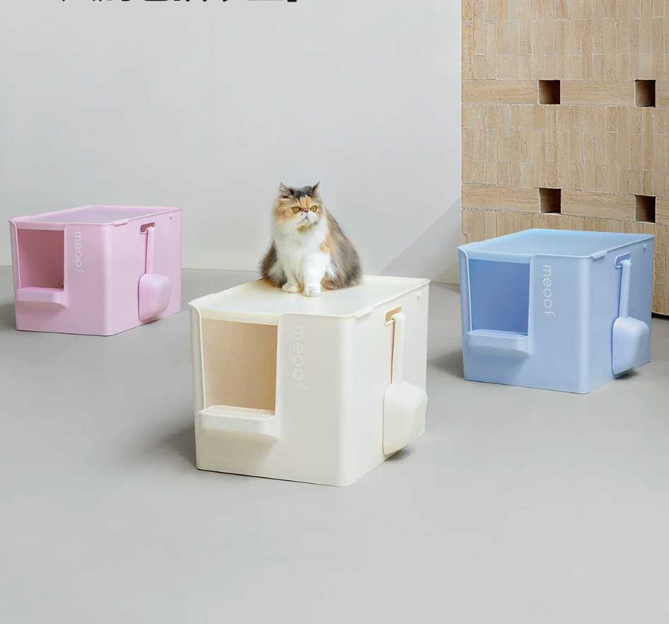 Meoof Cat Litter Box + Pidan Cassava,Bentonite & Tofu Cat Litter 1 box Combo