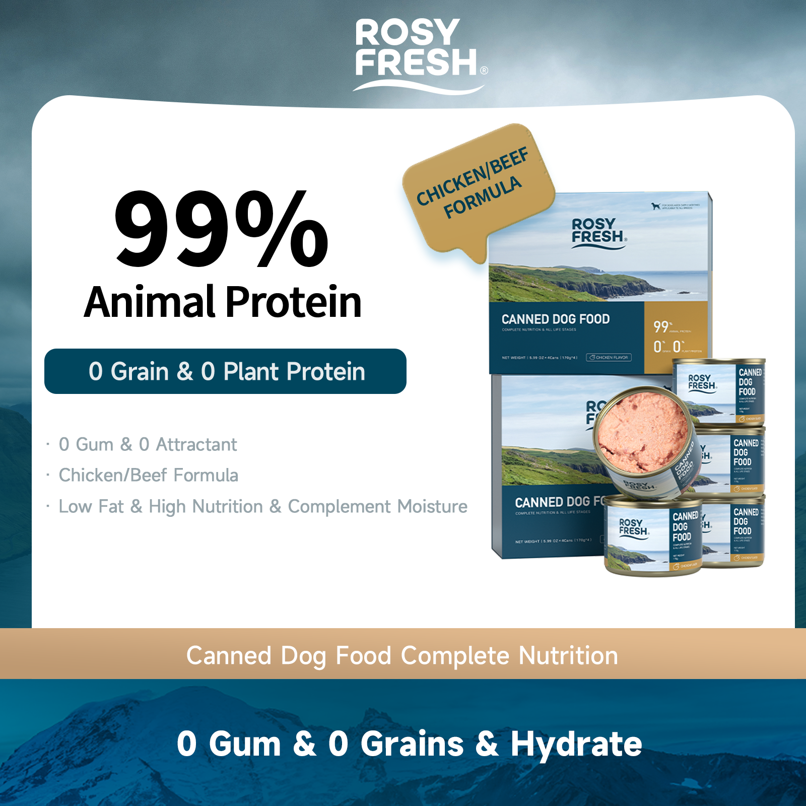 Rosy Fresh Chicken Recipe Dog Wet Food - 170g*4cans