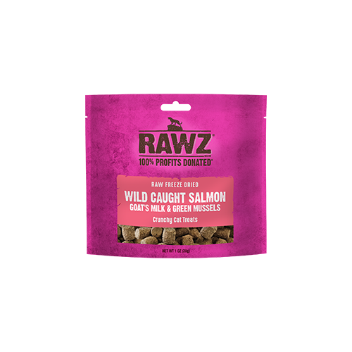 Rawz Freeze Dried Wild Caught Salmon, Goat's Milk & Green Mussels Crunchy Cat Treats