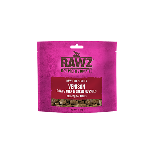 Rawz Freeze Dried Venison, Goat's Milk & Green Mussels Crunchy Cat Treats