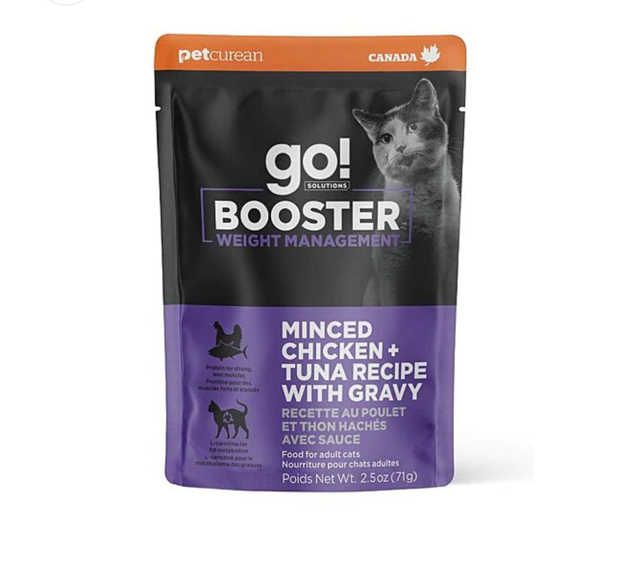 GO BOOSTER！肉块肉汁质地猫咪功能性主食餐包 2.5Oz*4包 多口味可选 - Maokidspet