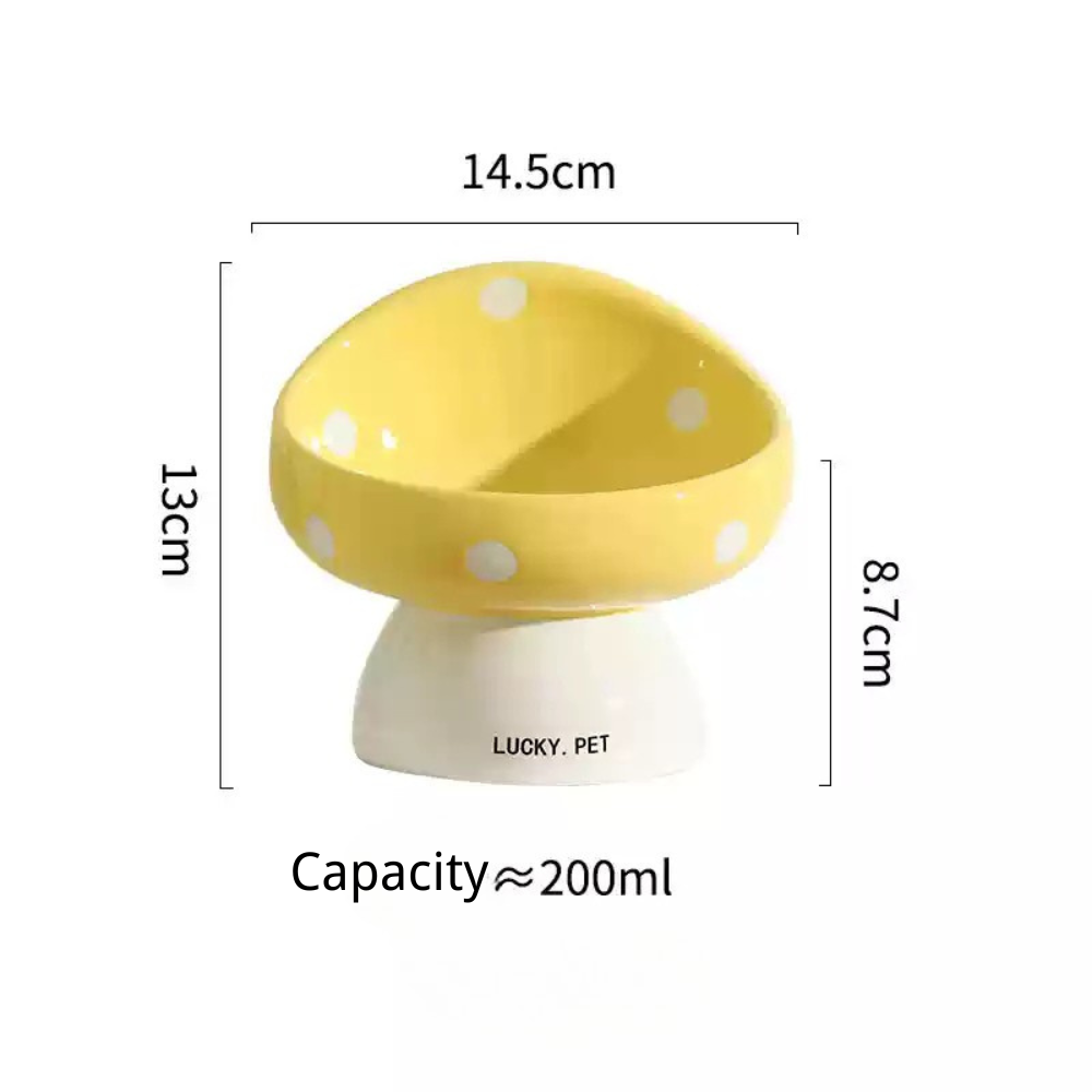 Lucky Pet Mushroom Shape Ceramic Pet Bowl