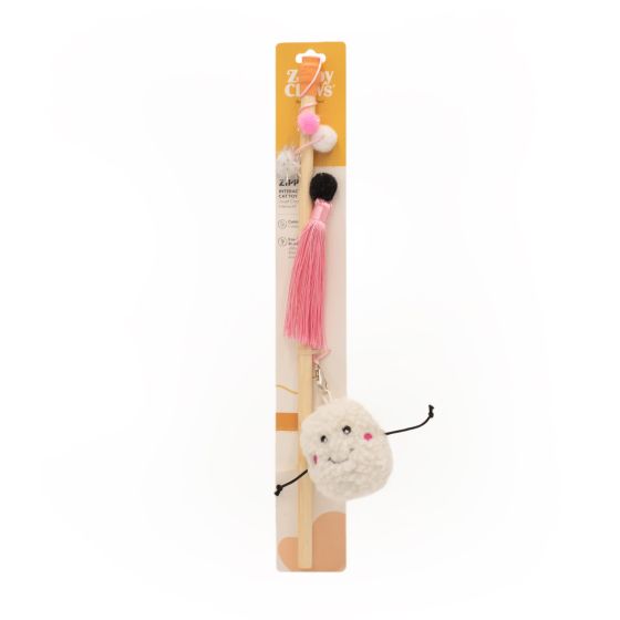 ZippyClaws Zippystick Cat Teaser Wand - Marshmallow