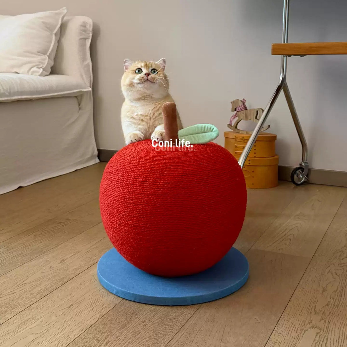 Miao Xiaoyuan - Apple Sisal Cat Scratcher with Plush Kitty