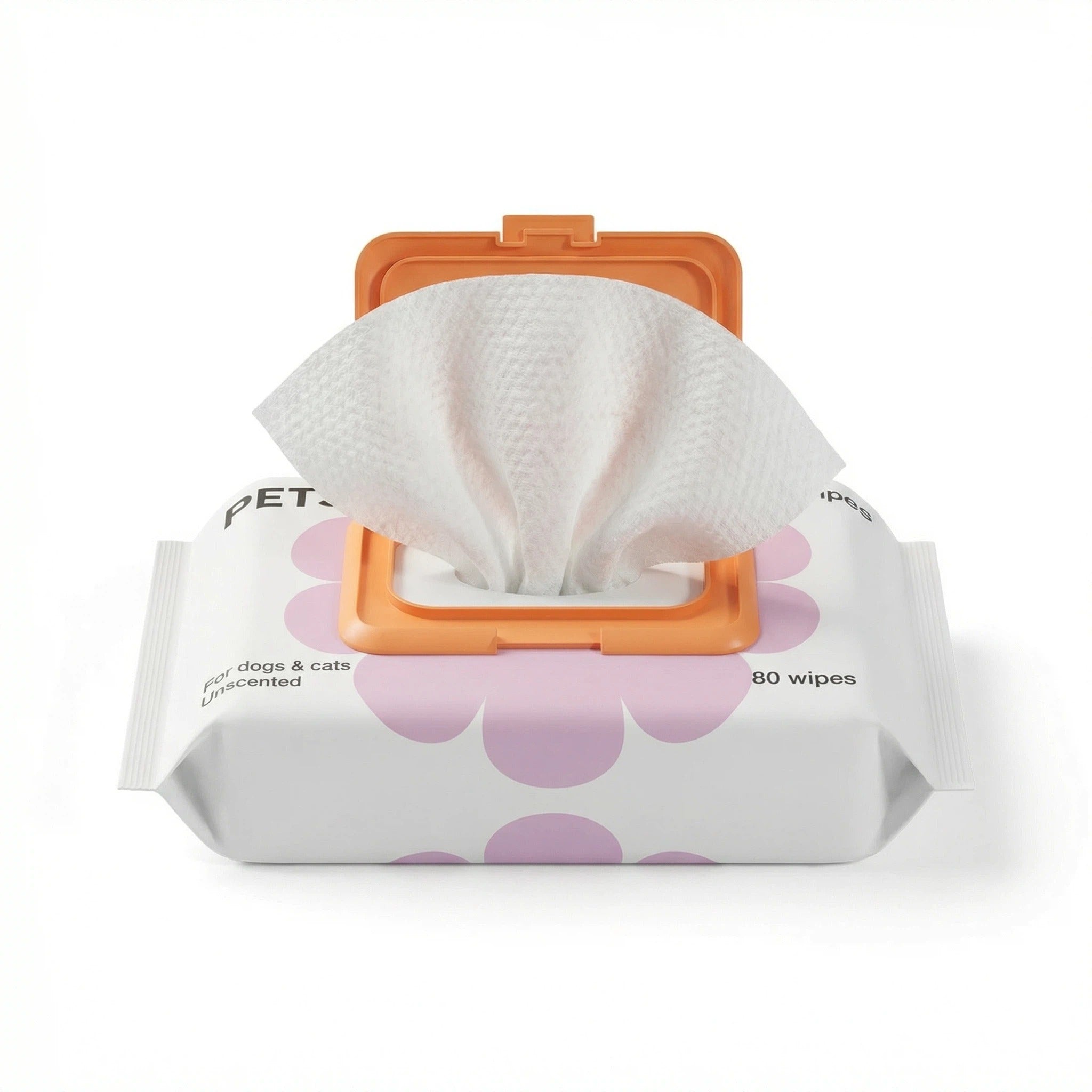 Petshy Gentle Hypoallergenic Wipes for Dogs & Cats - Unscented (80 Wipes)